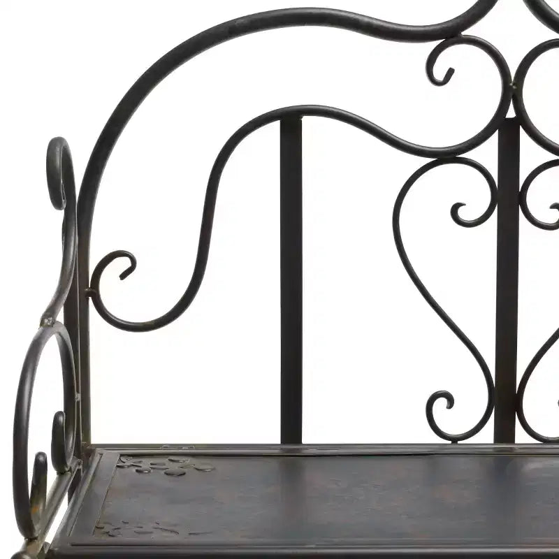 4-Tier Iron Shelf Unit Indoor/Outdoor Antique White