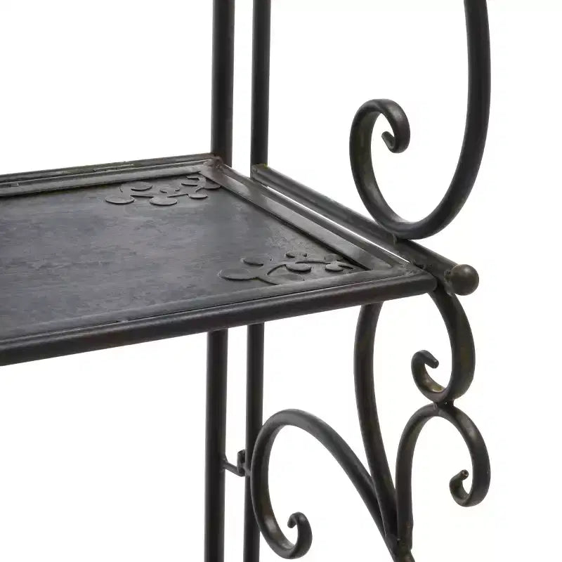 4-Tier Iron Shelf Unit Indoor/Outdoor Antique White