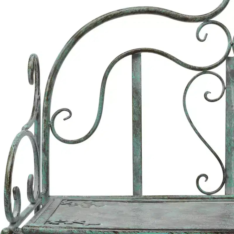 4-Tier Iron Shelf Unit Indoor/Outdoor Antique White