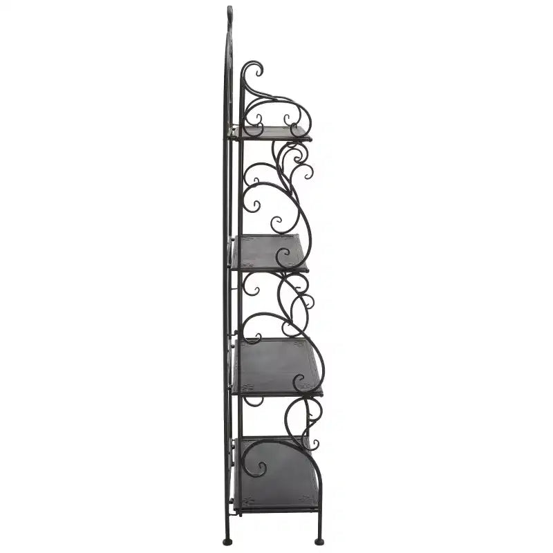 4-Tier Iron Shelf Unit Indoor/Outdoor Antique White