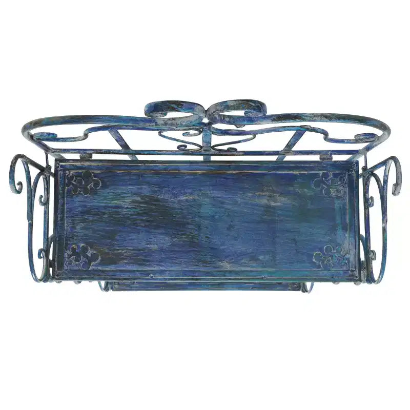 4-Tier Iron Shelf Unit Indoor/Outdoor Antique White