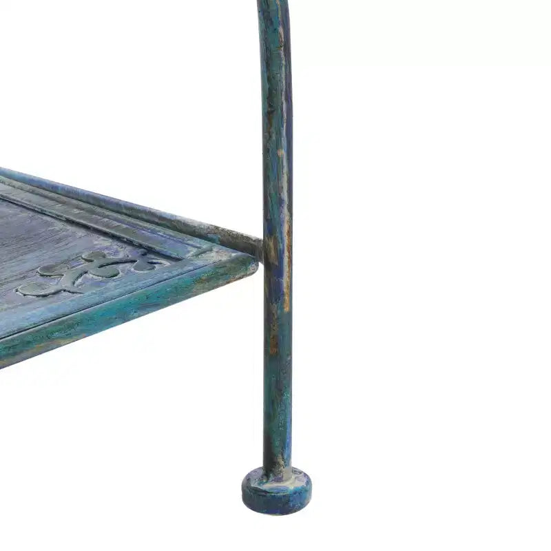 4-Tier Iron Shelf Unit Indoor/Outdoor Antique White