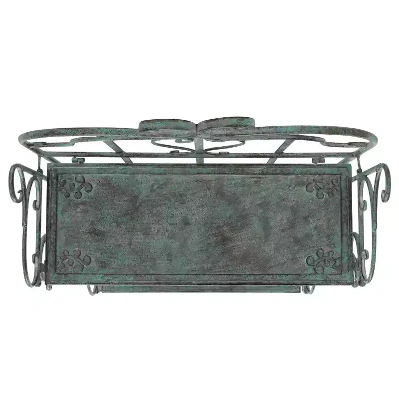 4-Tier Iron Shelf Unit Indoor/Outdoor Antique White
