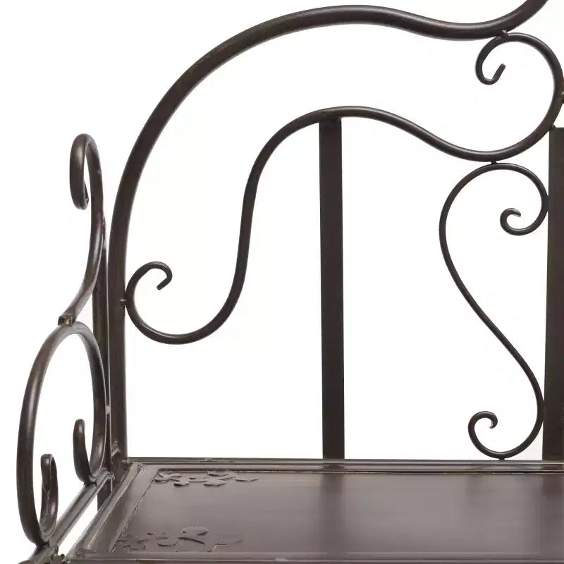 4-Tier Iron Shelf Unit Indoor/Outdoor Antique White