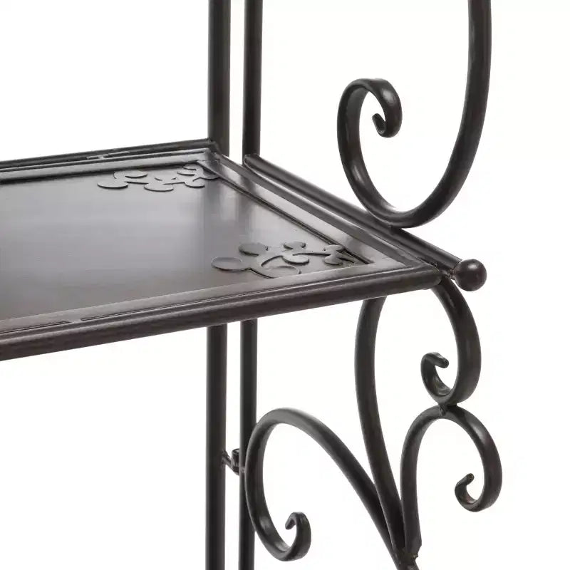 4-Tier Iron Shelf Unit Indoor/Outdoor Antique White