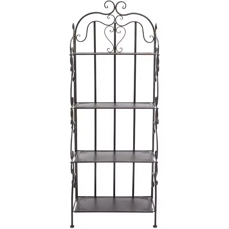 4-Tier Iron Shelf Unit Indoor/Outdoor Antique White