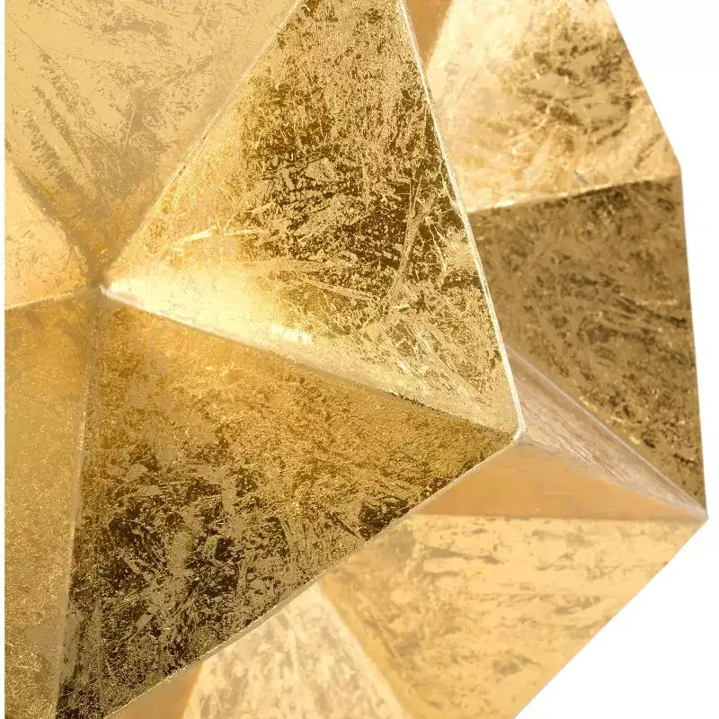 Sculptural Gold Side Table Geometric Design