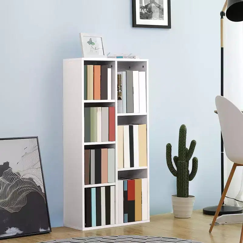 7-Compartment Freestanding Cube Bookcase White