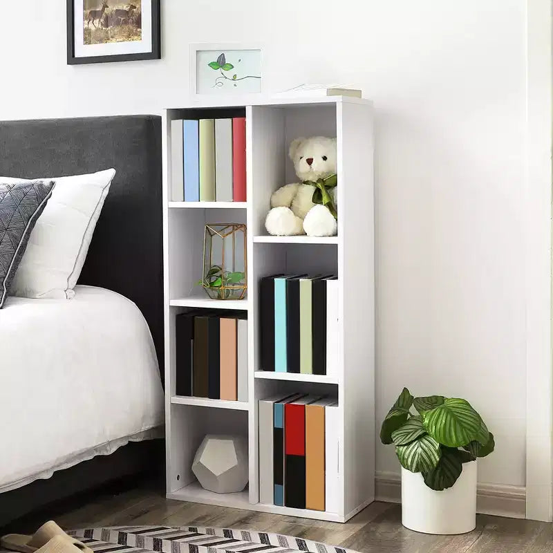 7-Compartment Freestanding Cube Bookcase White