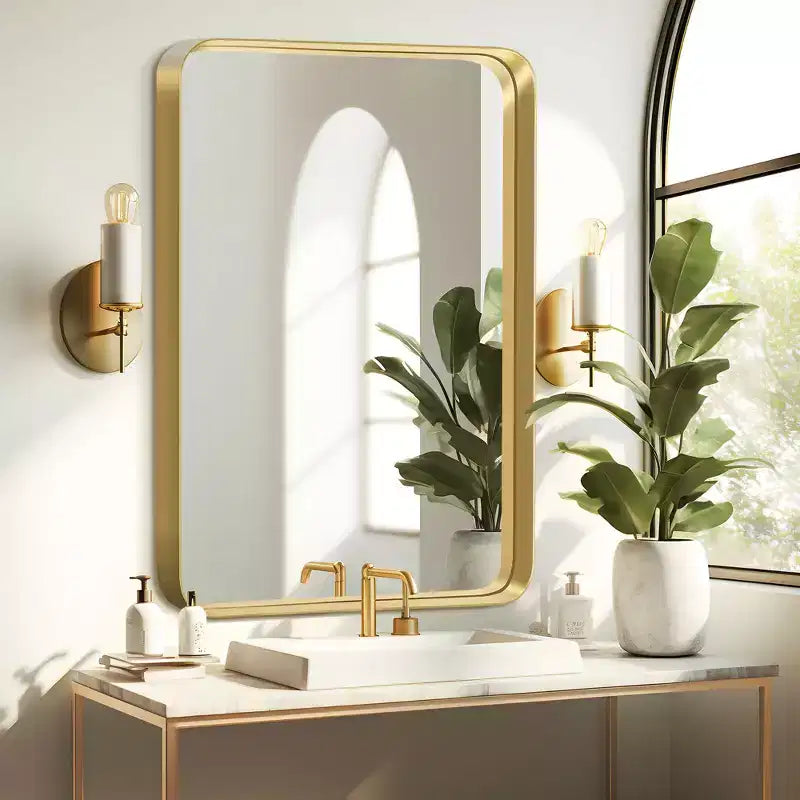 Rectangle Metal Framed Bathroom Vanity Mirror 32"x50"