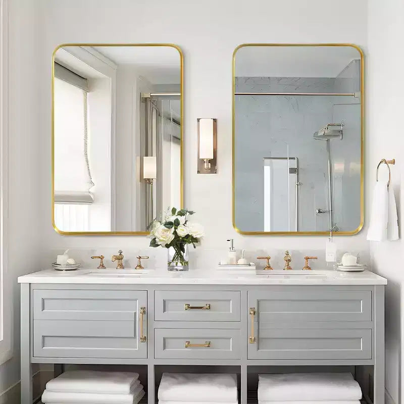 Rectangle Metal Framed Bathroom Vanity Mirror 32"x50"