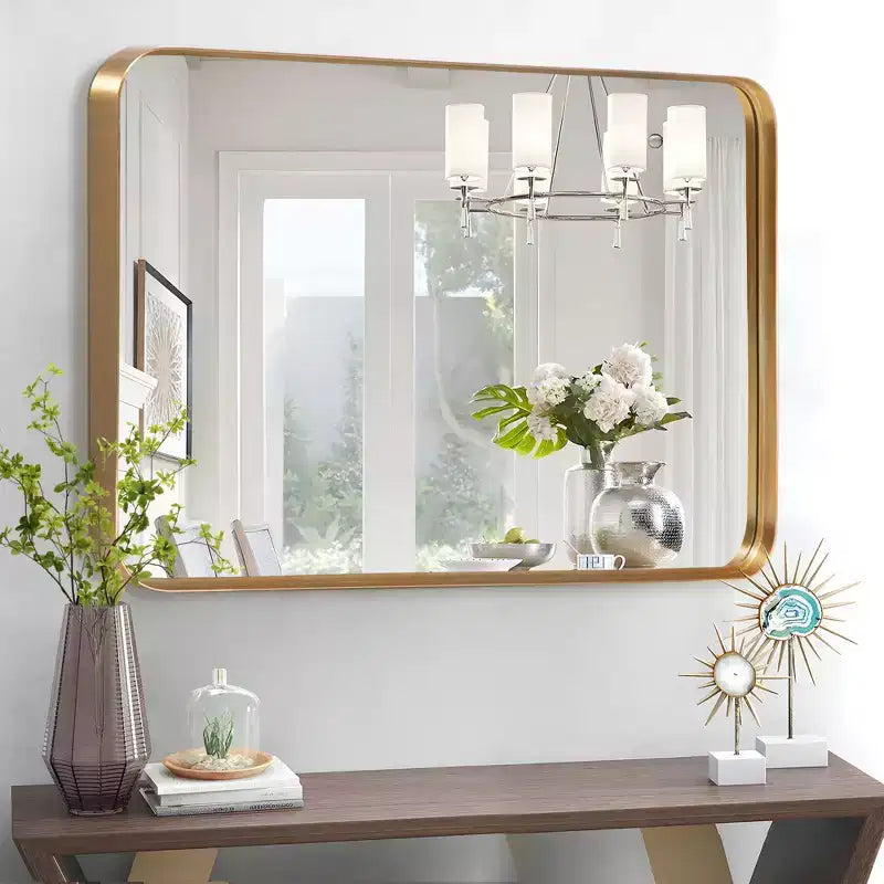 Rectangle Metal Framed Bathroom Vanity Mirror 32"x50"
