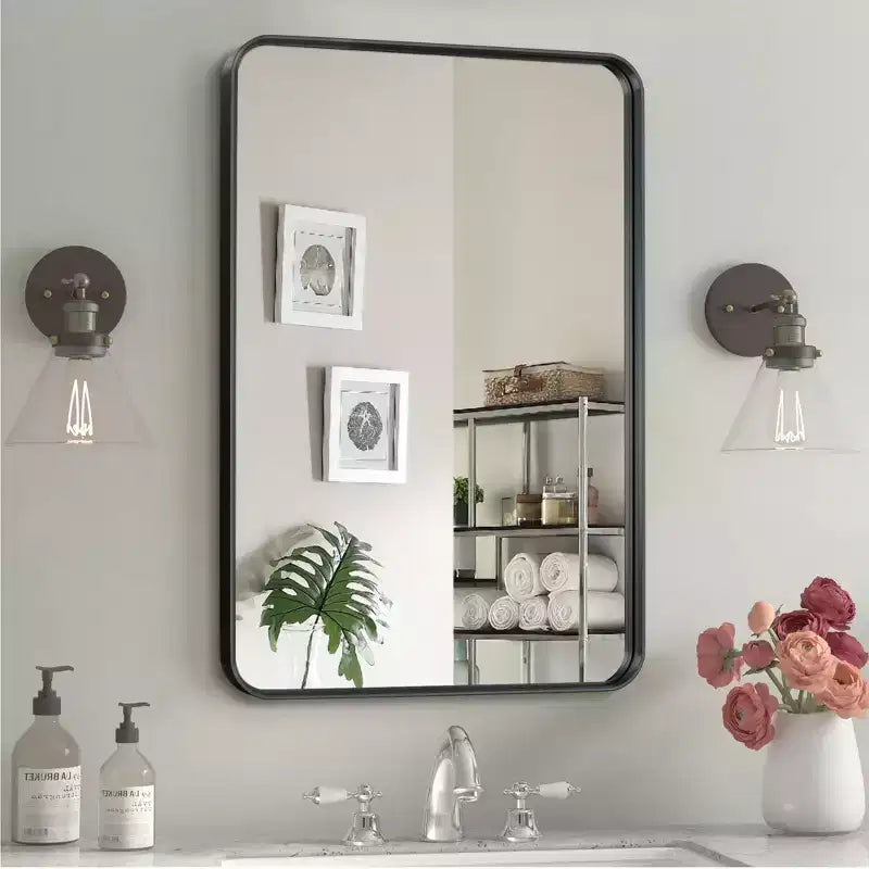 Rectangle Metal Framed Bathroom Vanity Mirror 32"x50"