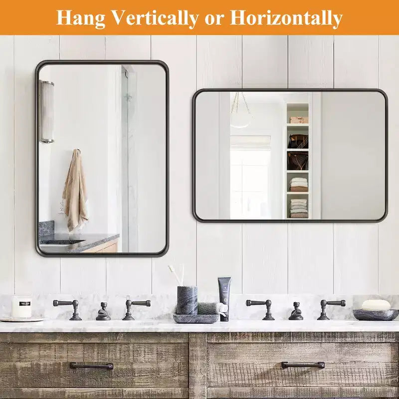 Rectangle Metal Framed Bathroom Vanity Mirror 32"x50"